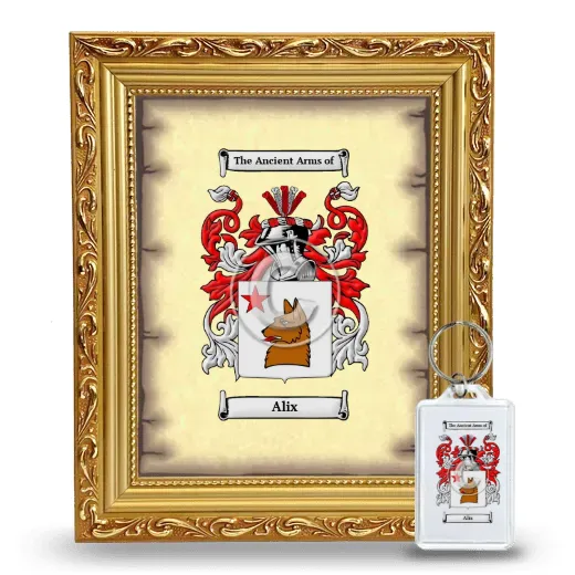 Alix Framed Coat of Arms and Keychain - Gold