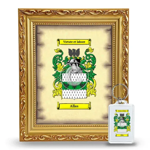 Allas Framed Coat of Arms and Keychain - Gold