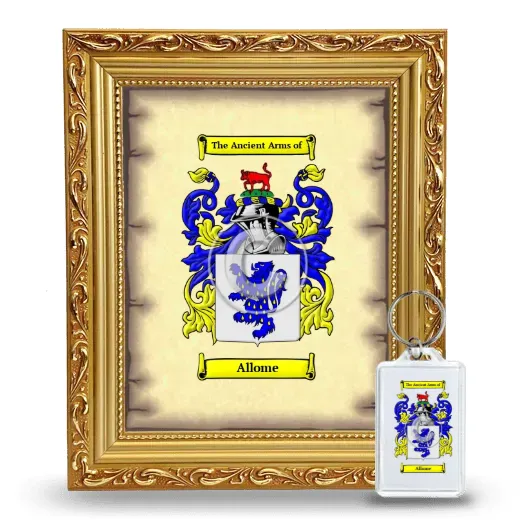 Allome Framed Coat of Arms and Keychain - Gold