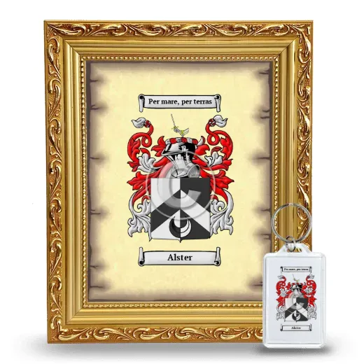 Alster Framed Coat of Arms and Keychain - Gold