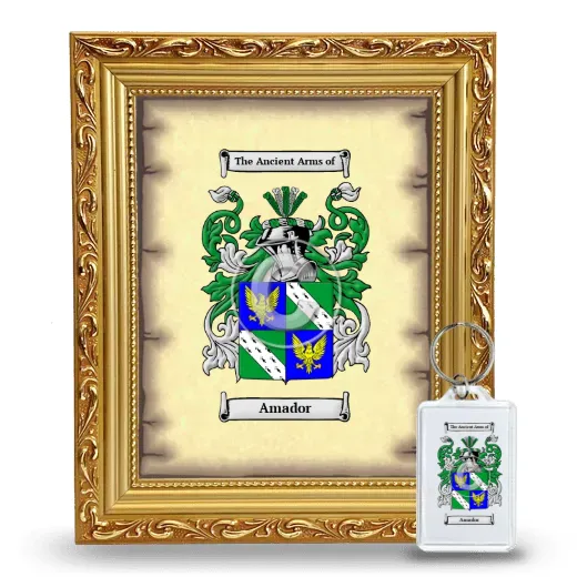 Amador Framed Coat of Arms and Keychain - Gold