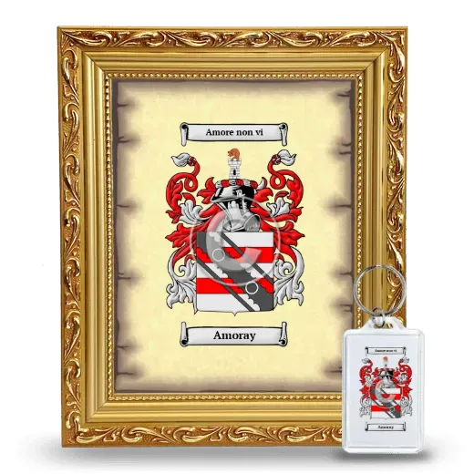 Amoray Framed Coat of Arms and Keychain - Gold