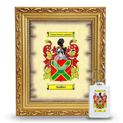 Anders Framed Coat of Arms and Keychain - Gold