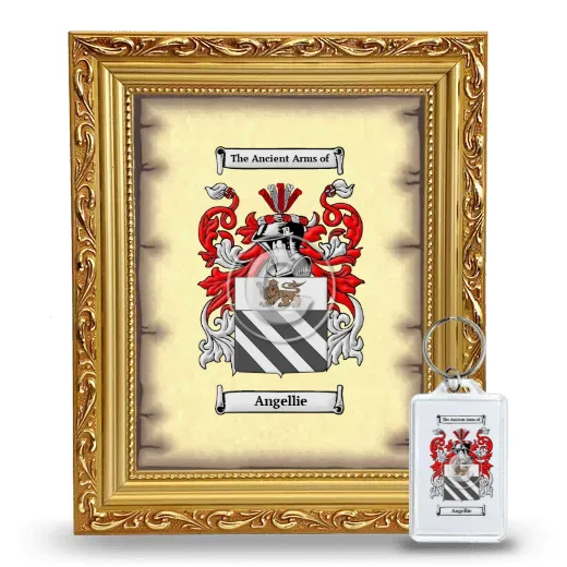 Angellie Framed Coat of Arms and Keychain - Gold