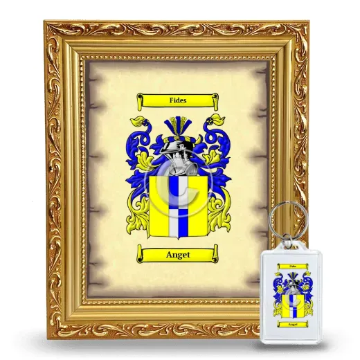 Anget Framed Coat of Arms and Keychain - Gold