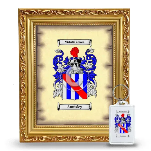 Annisley Framed Coat of Arms and Keychain - Gold