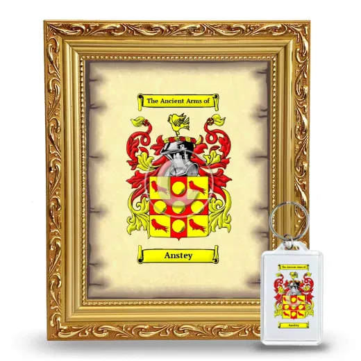 Anstey Framed Coat of Arms and Keychain - Gold