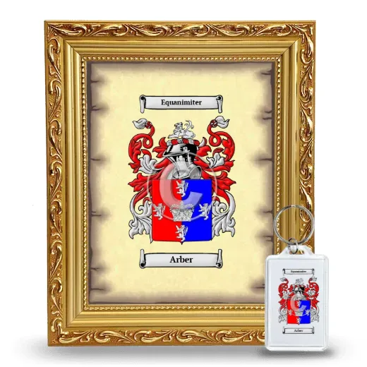 Arber Framed Coat of Arms and Keychain - Gold