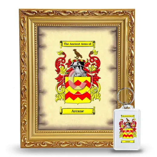Arcane Framed Coat of Arms and Keychain - Gold
