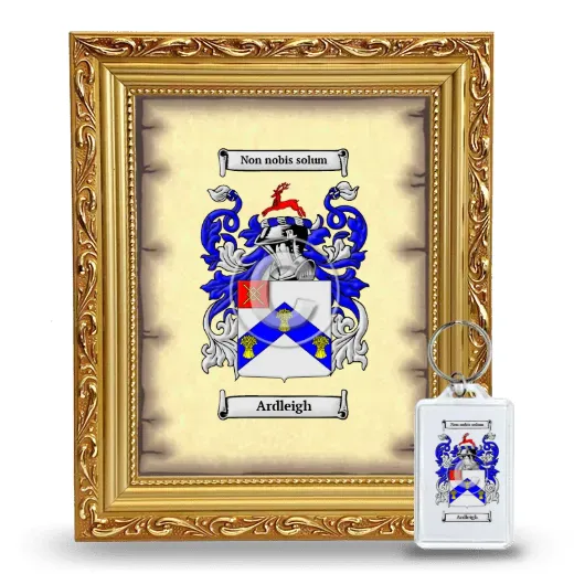 Ardleigh Framed Coat of Arms and Keychain - Gold