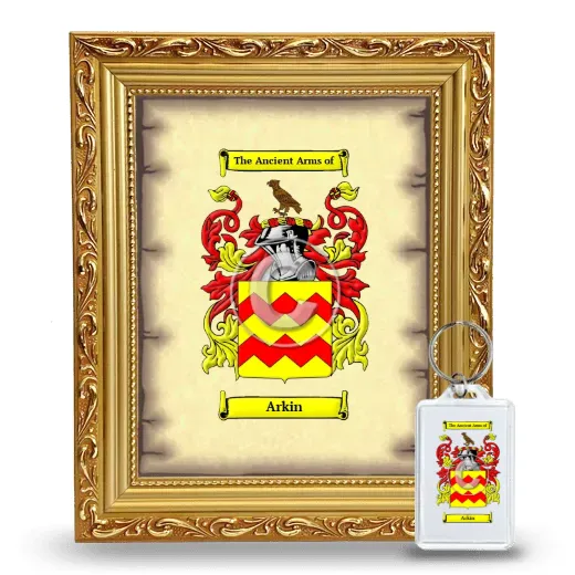Arkin Framed Coat of Arms and Keychain - Gold