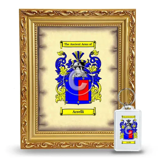 Arrelli Framed Coat of Arms and Keychain - Gold