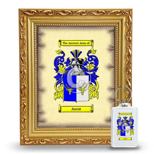 Ascot Framed Coat of Arms and Keychain - Gold