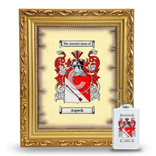 Aspeck Framed Coat of Arms and Keychain - Gold