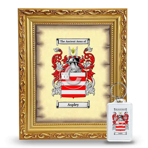 Aspley Framed Coat of Arms and Keychain - Gold