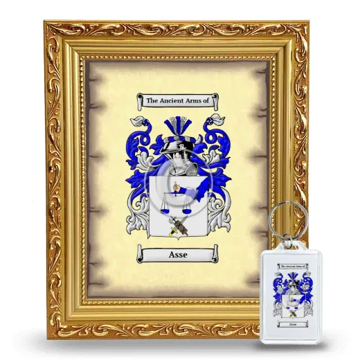 Asse Framed Coat of Arms and Keychain - Gold