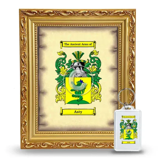 Asty Framed Coat of Arms and Keychain - Gold