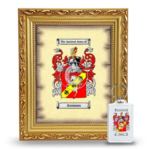 Ausman Framed Coat of Arms and Keychain - Gold
