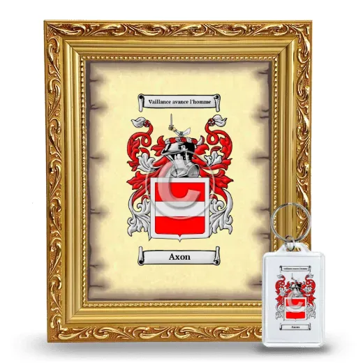 Axon Framed Coat of Arms and Keychain - Gold