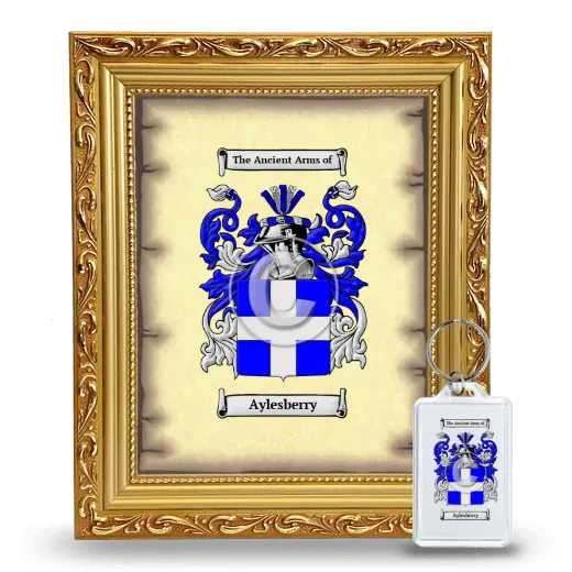 Aylesberry Framed Coat of Arms and Keychain - Gold