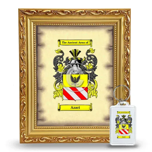 Azari Framed Coat of Arms and Keychain - Gold