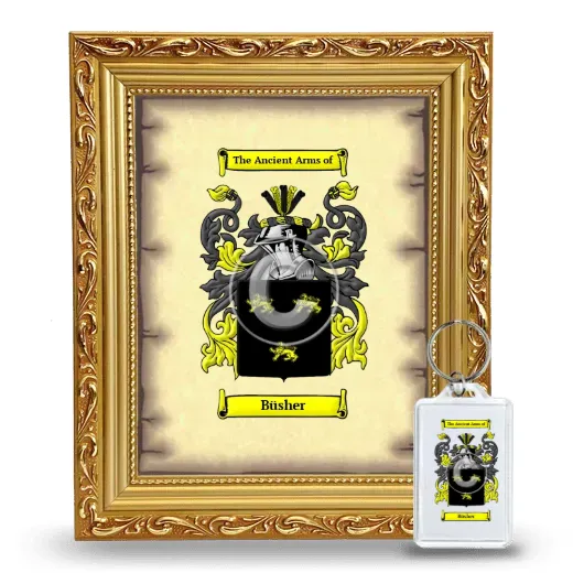 Büsher Framed Coat of Arms and Keychain - Gold