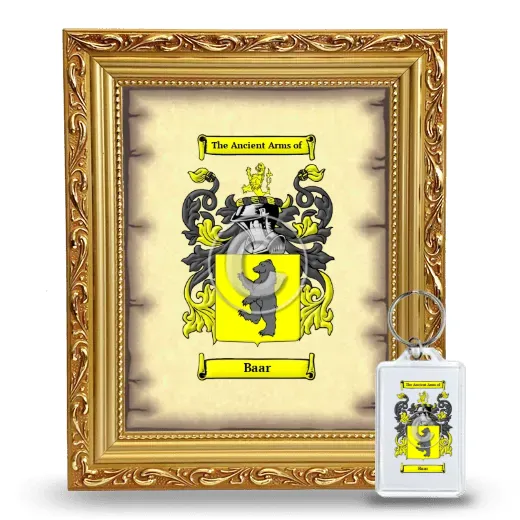 Baar Framed Coat of Arms and Keychain - Gold