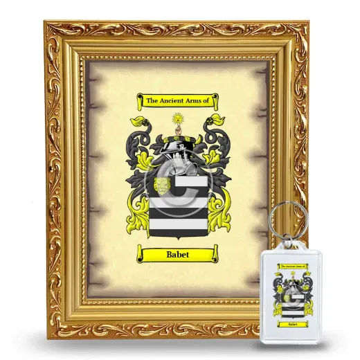 Babet Framed Coat of Arms and Keychain - Gold
