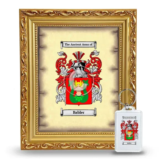 Babler Framed Coat of Arms and Keychain - Gold