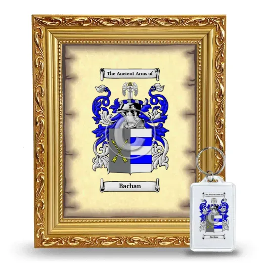 Bachan Framed Coat of Arms and Keychain - Gold