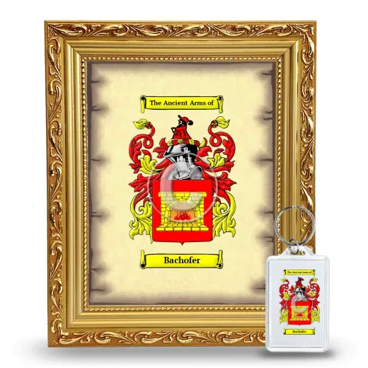 Bachofer Framed Coat of Arms and Keychain - Gold