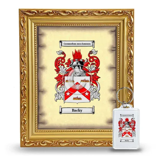 Backy Framed Coat of Arms and Keychain - Gold