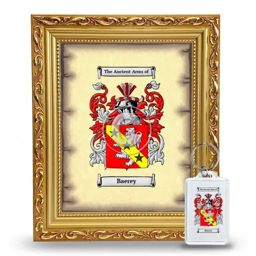 Baerey Framed Coat of Arms and Keychain - Gold