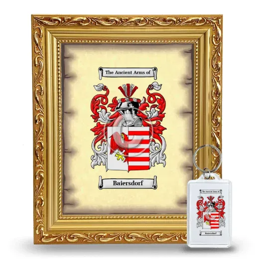 Baiersdorf Framed Coat of Arms and Keychain - Gold
