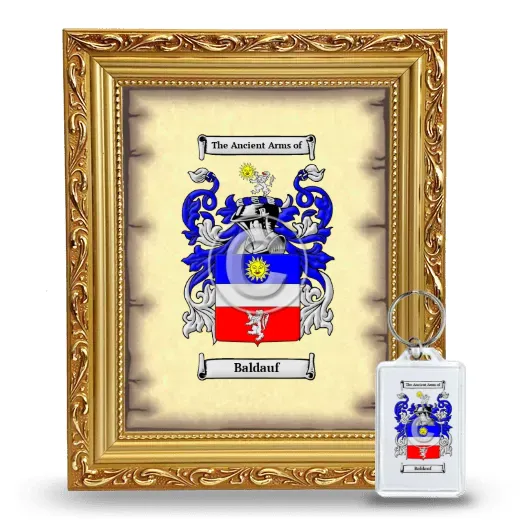 Baldauf Framed Coat of Arms and Keychain - Gold
