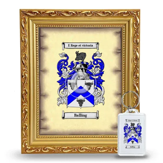 Balling Framed Coat of Arms and Keychain - Gold