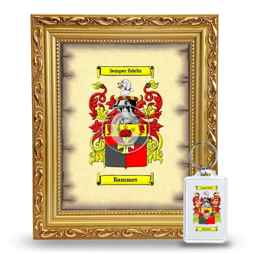 Bammer Framed Coat of Arms and Keychain - Gold