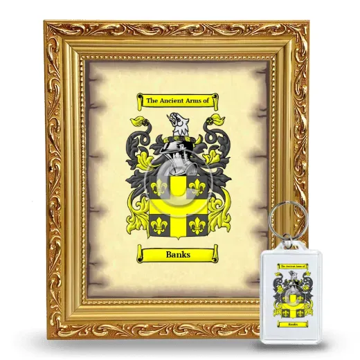 Banks Framed Coat of Arms and Keychain - Gold