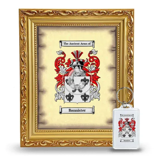 Bannister Framed Coat of Arms and Keychain - Gold