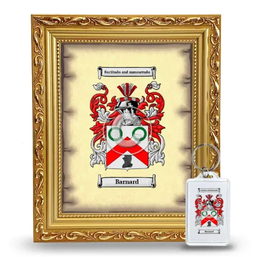 Barnard Framed Coat of Arms and Keychain - Gold