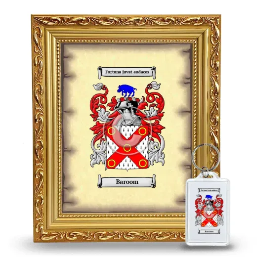Baroom Framed Coat of Arms and Keychain - Gold