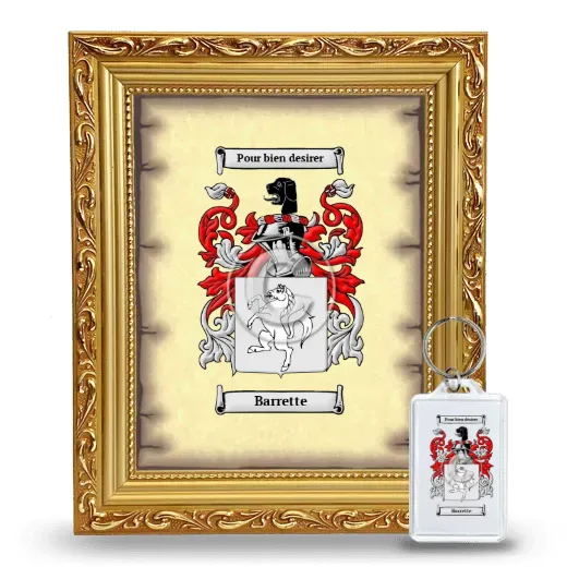 Barrette Framed Coat of Arms and Keychain - Gold