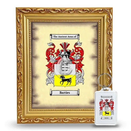 Barties Framed Coat of Arms and Keychain - Gold