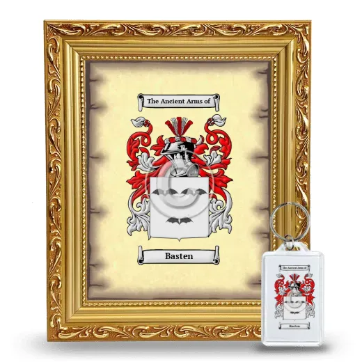 Basten Framed Coat of Arms and Keychain - Gold