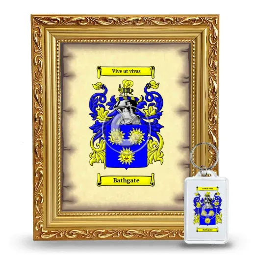 Bathgate Framed Coat of Arms and Keychain - Gold