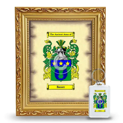 Bauer Framed Coat of Arms and Keychain - Gold