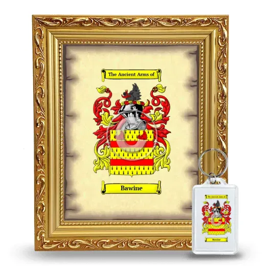 Bawine Framed Coat of Arms and Keychain - Gold