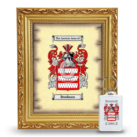 Beadman Framed Coat of Arms and Keychain - Gold