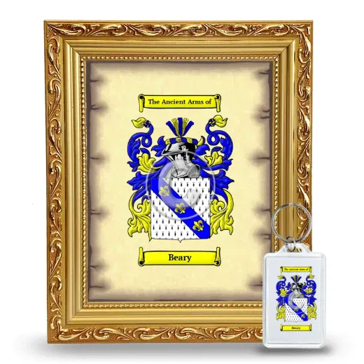 Beary Framed Coat of Arms and Keychain - Gold