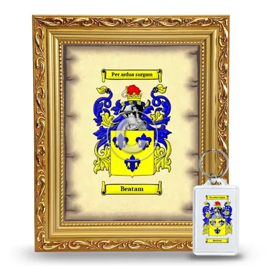 Beatam Framed Coat of Arms and Keychain - Gold